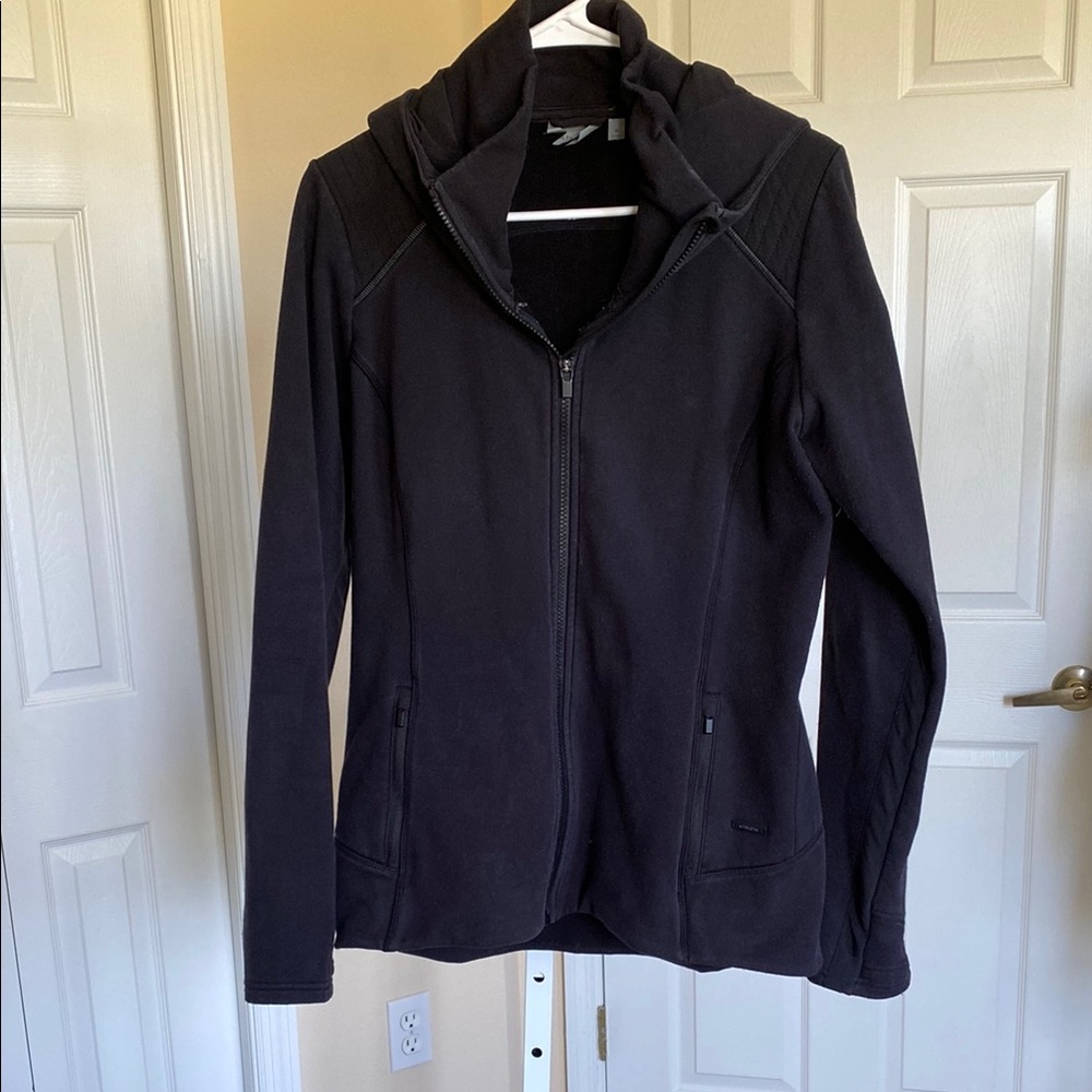 Black Utility Jacket with Textured Fabric and Slim Fit
